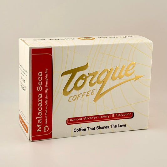 Malacara Seca El Salvador natural coffee, medium-plus roast, retail box