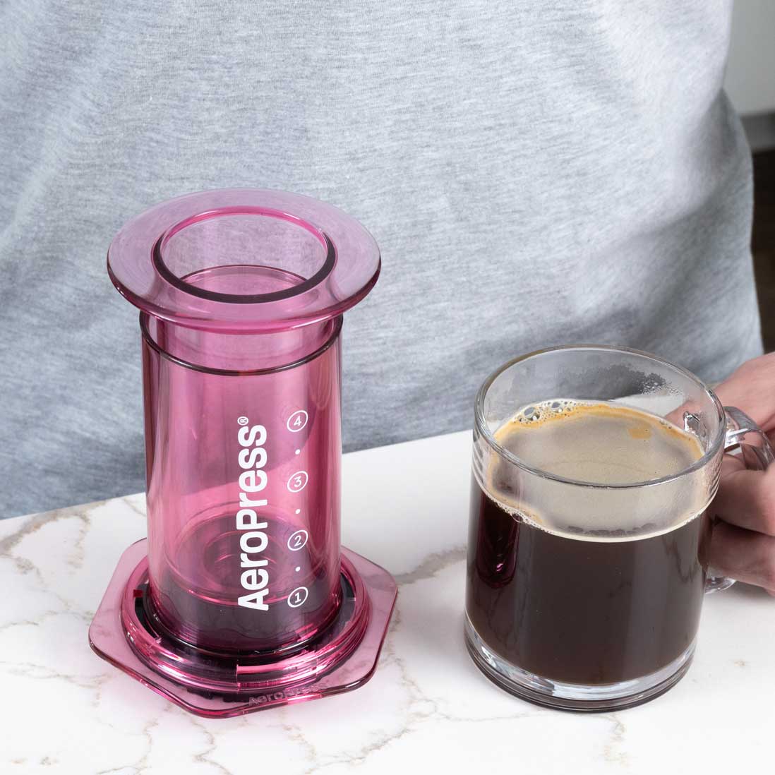 AeroPress Clear Coffee Maker - Pink