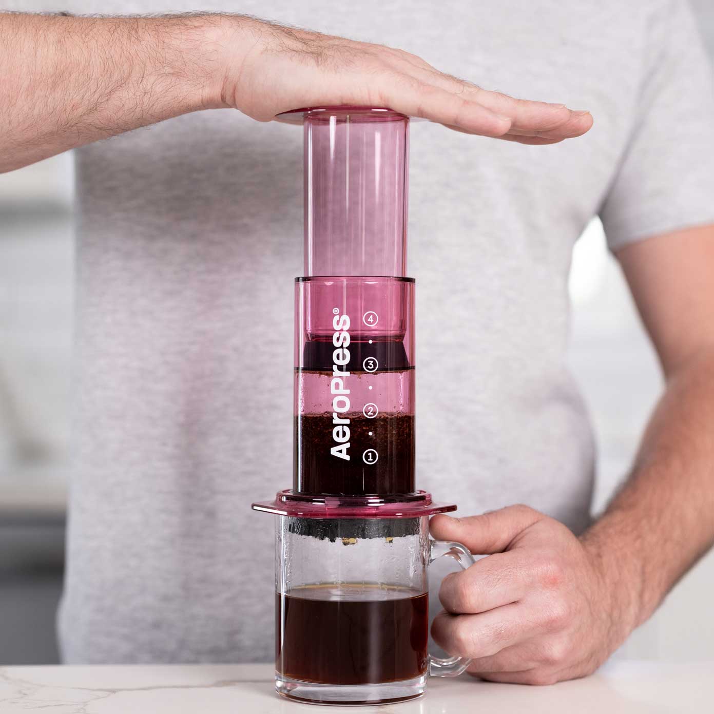 AeroPress Clear Coffee Maker - Pink