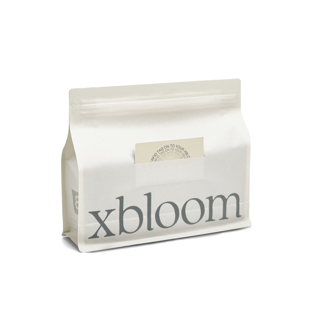 White packaging with 'xbloom' branding on a white background